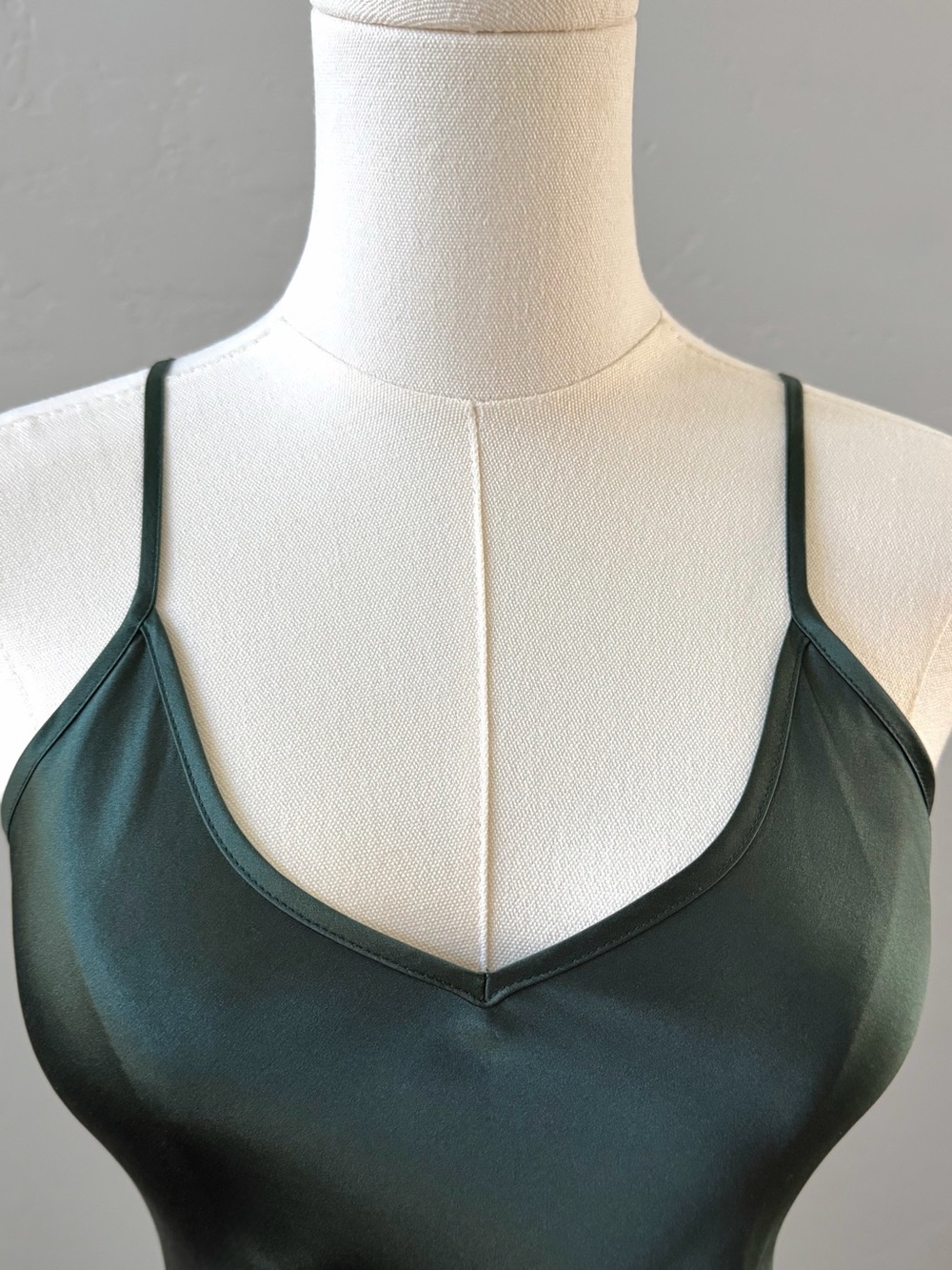 Quince Washable Silk Bias Cut Midi Dress Forest Green XS - Picture 5 of 15